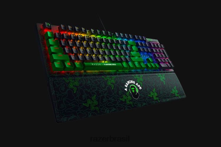 Razer X *A Bathing Ape teclado verde blackwidow v3 - interruptor verde - nós 06X4JT60