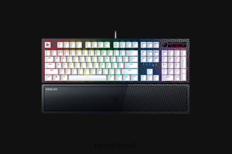 Razer teclado branco blackwidow v3 - interruptor verde - nós - edição roblox 06X4JT59